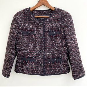 Talbots Black and Red Tweed Blazer
